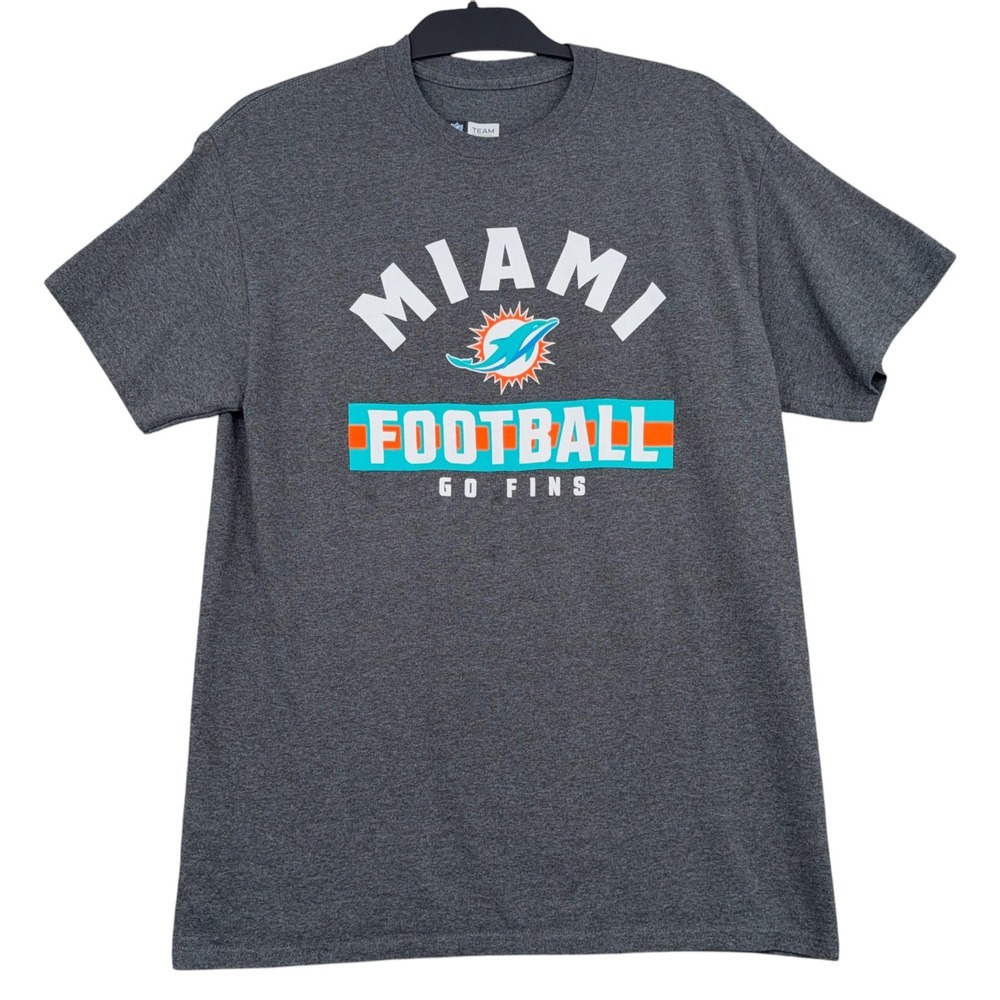 NFL Team Apparel‎ Miami Dolphins Mens M Cotton Blend Gray T-Shirt